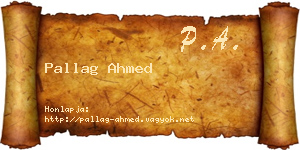 Pallag Ahmed névjegykártya